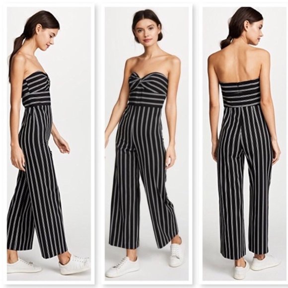 Veronica Beard Pants - Veronica Beard Cypress Stripe Strapless Jumpsuit